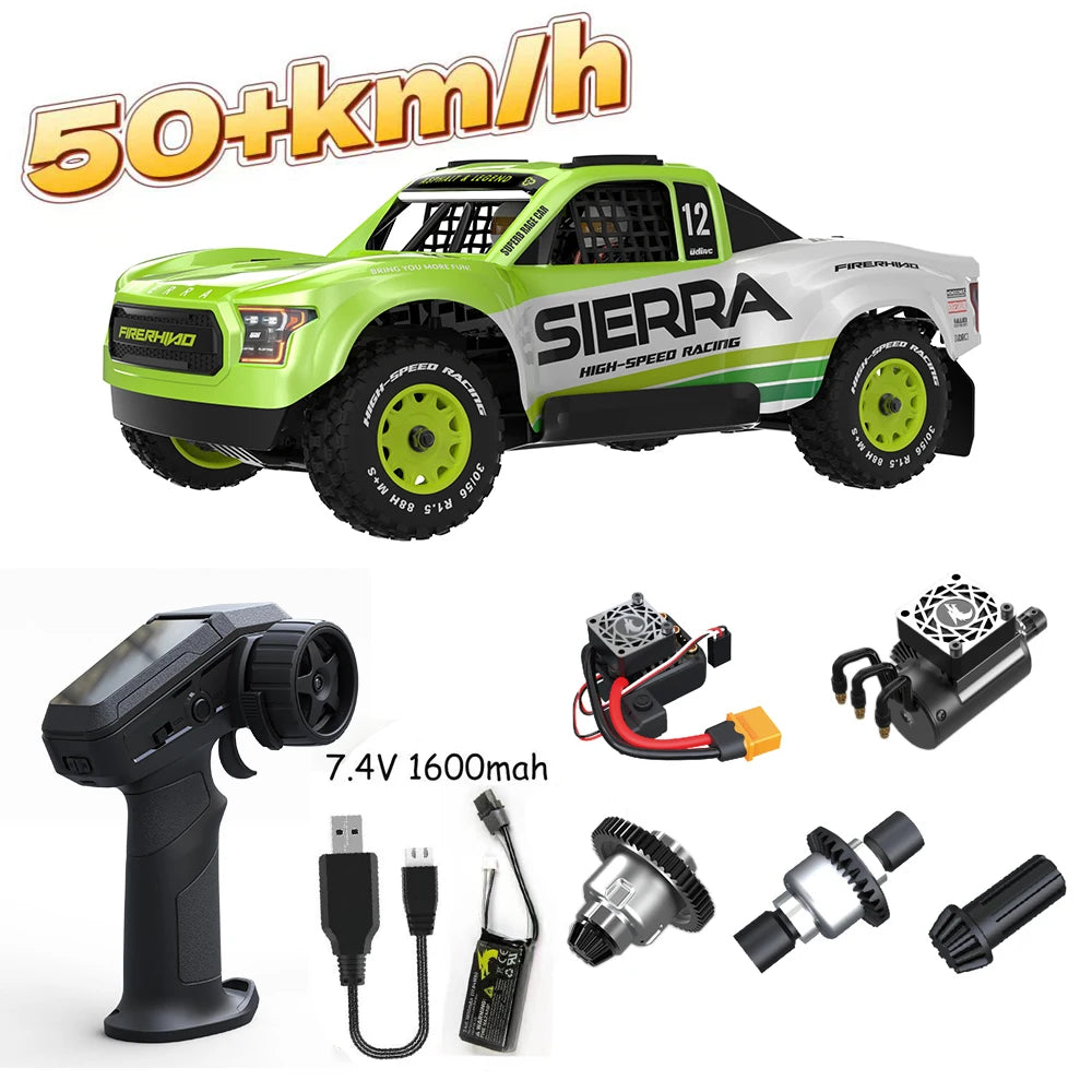 Camioneta RC 1/12 4WD sin Escobillas, Ultra Rápida, Todoterreno para Desierto