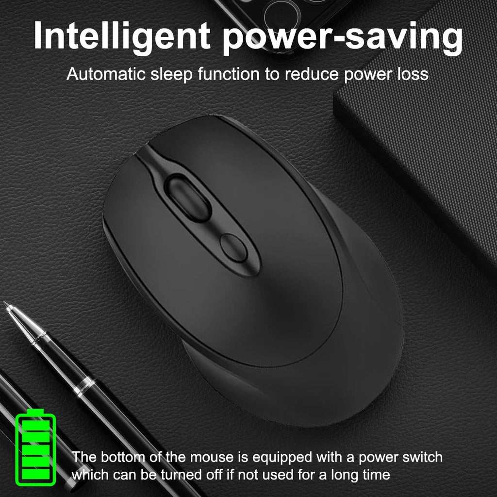 Ratón inalámbrico recargable para ordenador, Mouse inalámbrico Compatible con Bluetooth de 2,4G, USB, silencioso, para PC, portátil, Macbook y tableta