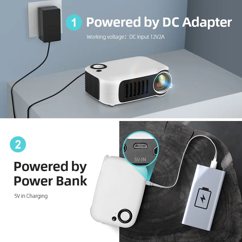 Mini proyector AUN A2000 LED, compatible con 1080P Full HD y 4K