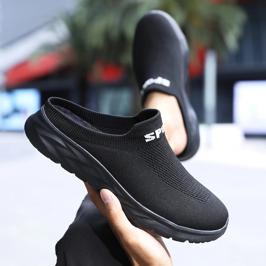 Zapatillas ligeras para hombre, zapatillas transpirables para hombre, zapatos casuales de moda, zapatos planos antideslizantes para hombre, zapatos planos sin cordones para exteriores de talla grande