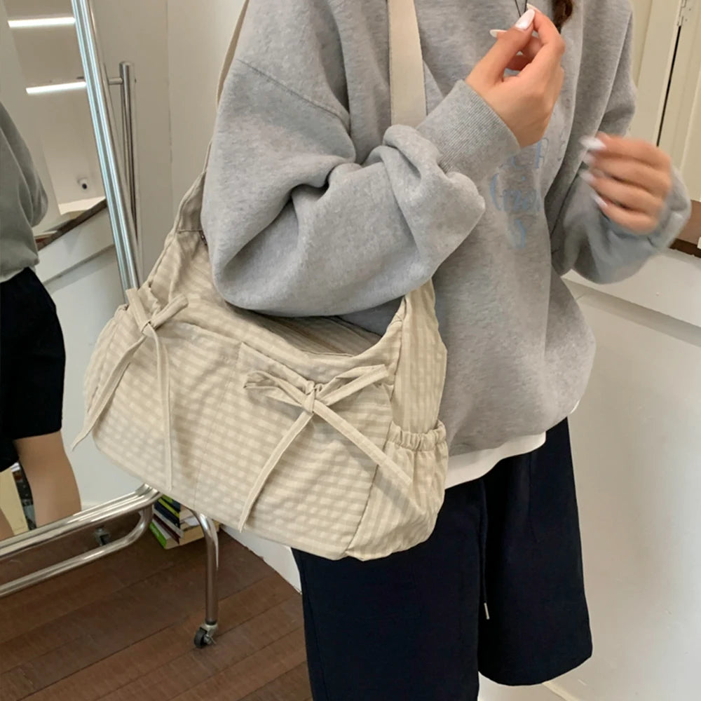 Bolso de Hombro Retro Coreano Unisex de Gran Capacidad