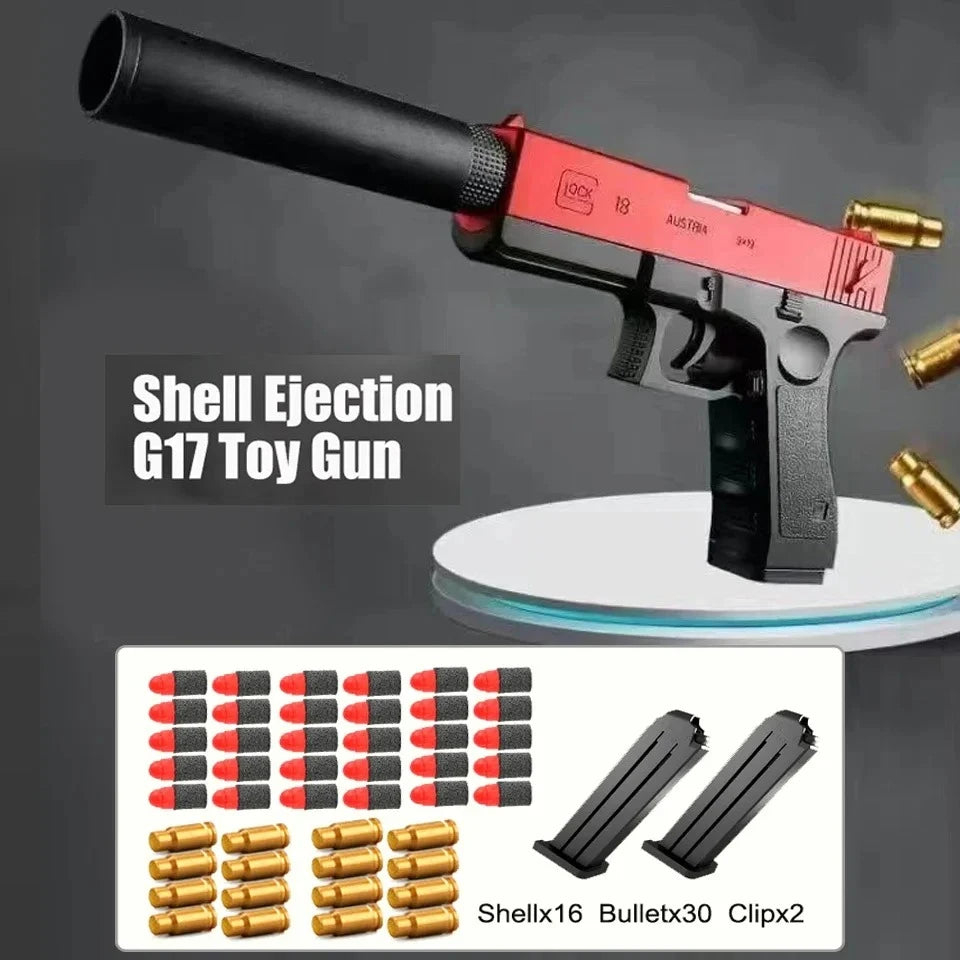 Pistola de juguete RG17 Desert Eagle con expulsión de casquillos, dardos de espuma, pistola de airsoft con silenciador, juego de disparos para niños, regalo para adultos.