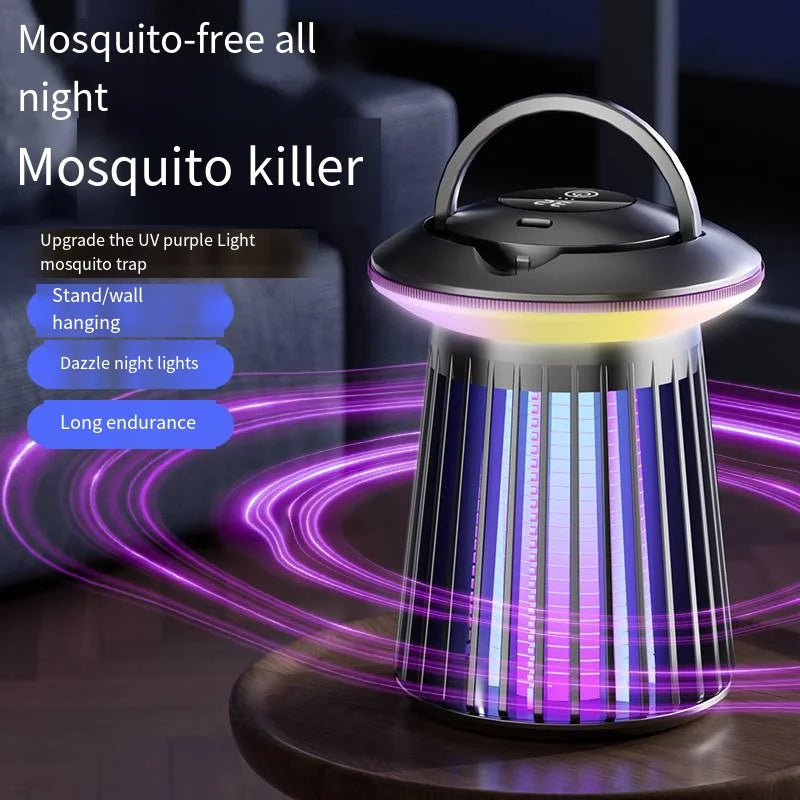 Lámpara antimosquitos con luz nocturna, matamoscas eléctrico recargable por USB para exteriores, patio trasero, terraza, Camping