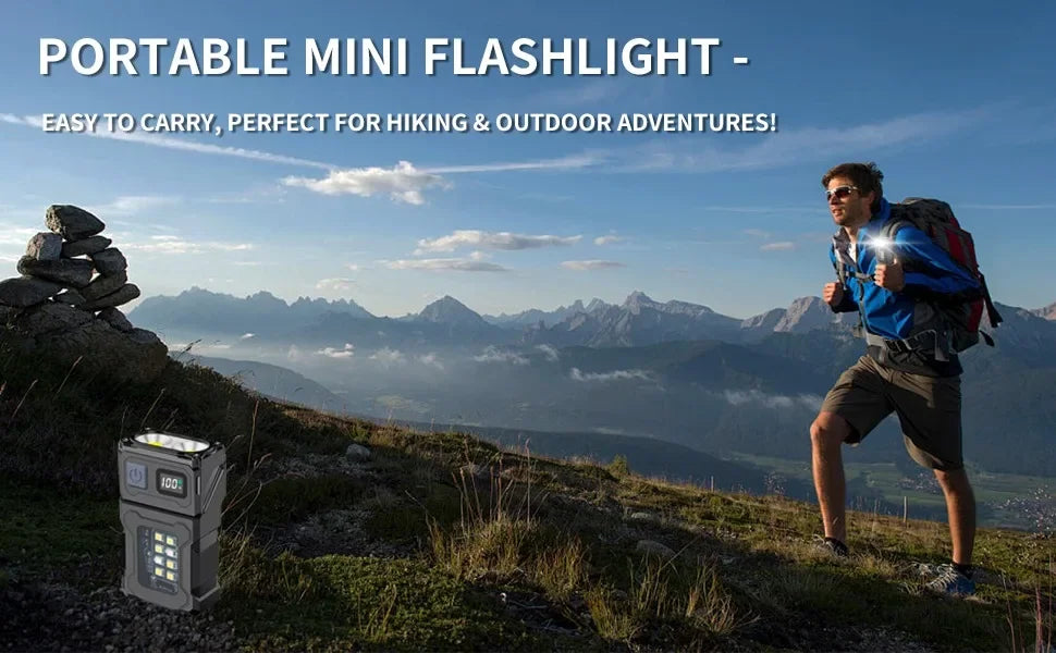Mini Linterna LED COB Recargable USB con Imán Camping Emergencia
