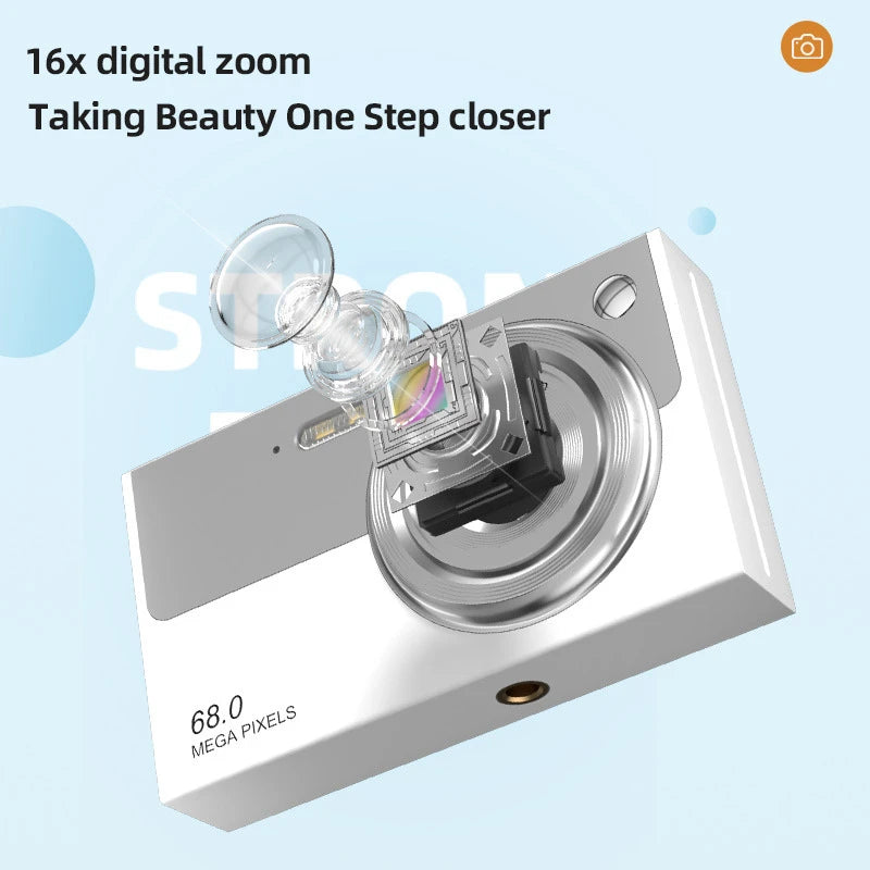 Cámara Digital Lenovo 68MP 4K WiFi Doble Lente para Selfies