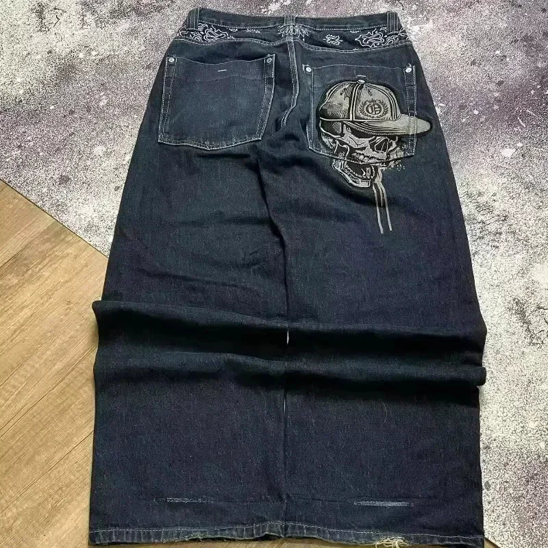 Pantalones Vaqueros Holgados Vintage de Pierna Ancha Y2K para Mujer