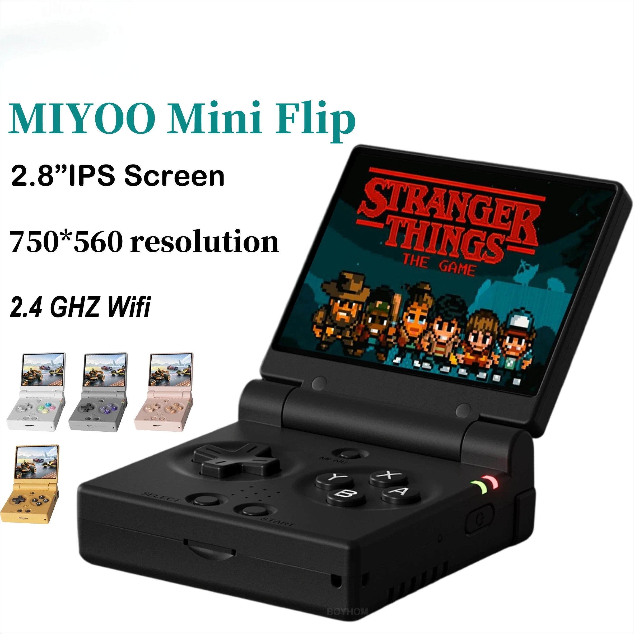 Consola de Juegos Retro MIYOO Mini Flip, Pantalla IPS 2.8 Pulgadas, Emulador Clásico