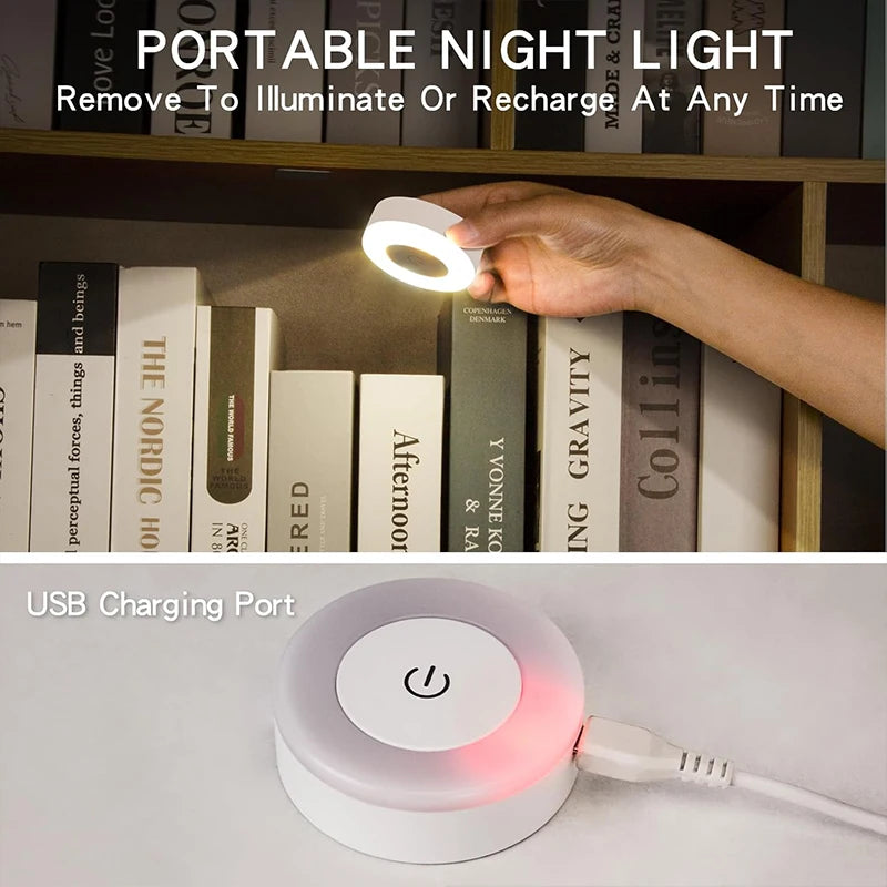 Stick Tap Push Touch Lámpara Lámparas portátiles Luz nocturna LED Batería recargable USB regulable de 3 colores