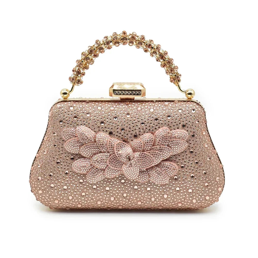 Sandalias con Strass de Tacón Alto para Mujer - Conjunto Zapatos y Bolso