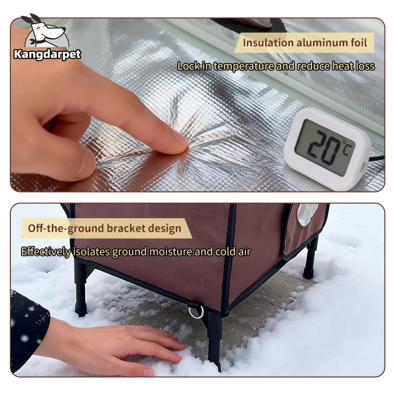 Casa para Gatos de Exterior Impermeable, Plegable y Cálida