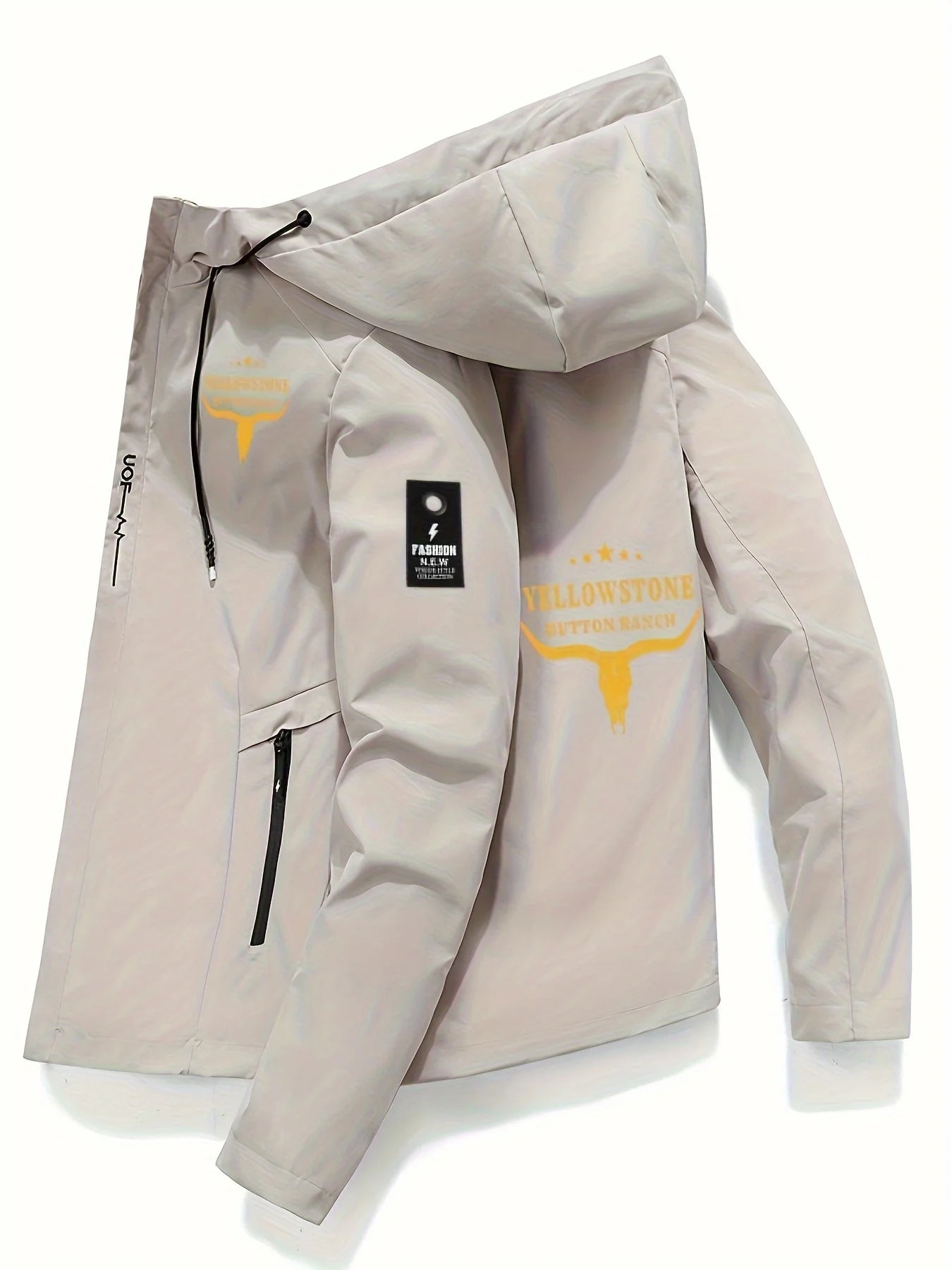 Chaqueta Estampada con Capucha para Hombre | Cierre Cremallera