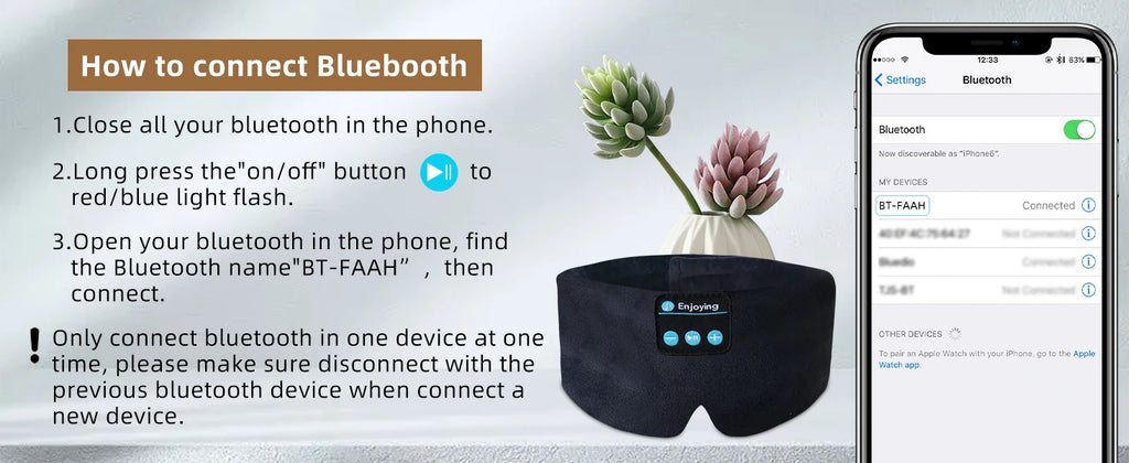 Máscara de Dormir con Auriculares Bluetooth Integrados