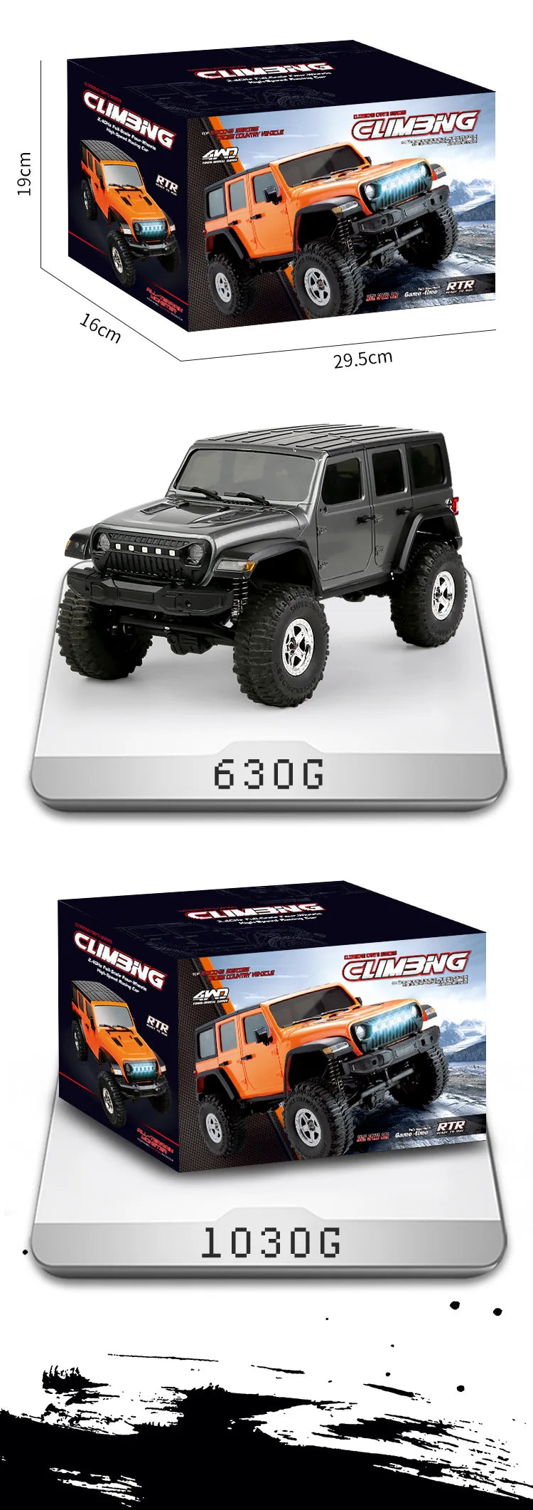 Auto RC JJRC C8801 Jeep Wrangler 4WD 1:18 Control Remoto