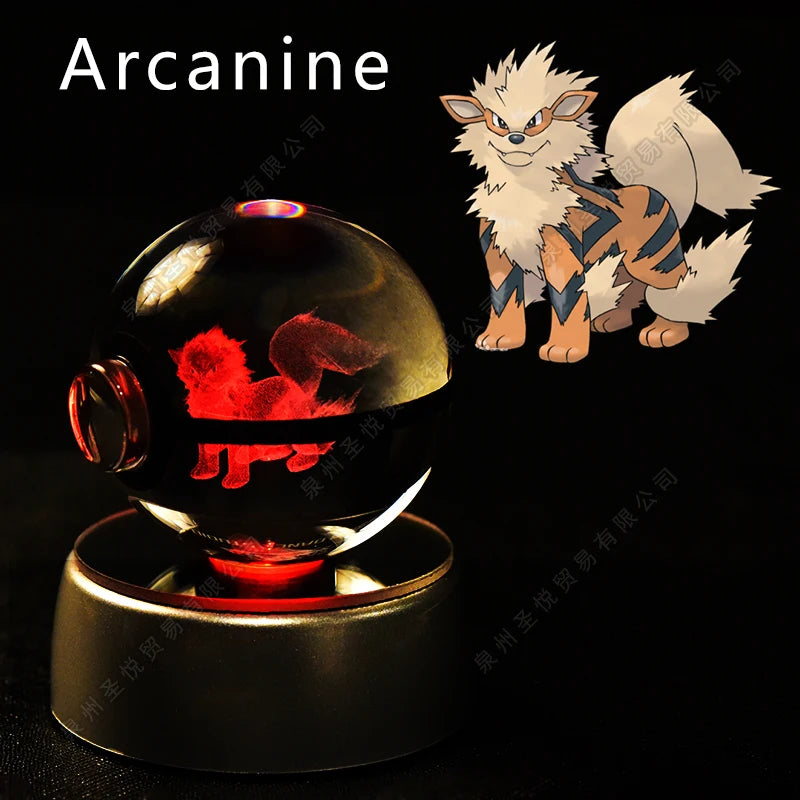 Lámpara Nocturna Pokémon Bola de Cristal 3D Pikachu