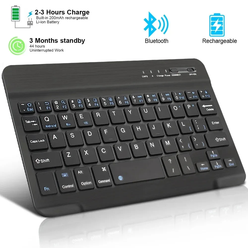 Teclado Bluetooth para iPad de 10.ª Generación, iPad Pro 13, 12, 11, 10, 9, 8, 7 Pulgadas, iPad Air 13, iPad de 11.ª Generación, iPad Mini, Tablets Samsung y Xiaomi