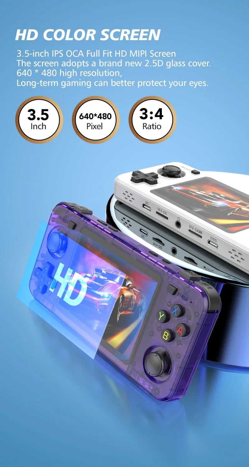 Consola de Juegos Retro Portátil R36H, Sistema Linux, Pantalla IPS 3.5 Pulgadas