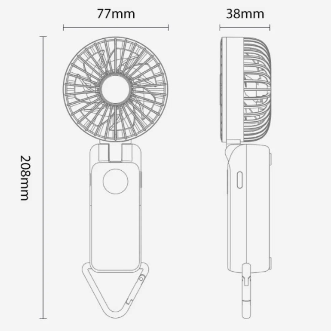 Nuevo Mini ventilador portátil de mano de 1800mAh, diseño de pantalla LED, 3 engranajes para aparatos de refrigeración portátiles de verano para interiores y exteriores
