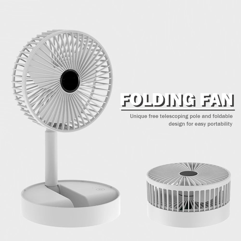 Ventilador de Escritorio Plegable Recargable USB con Tecla Táctil