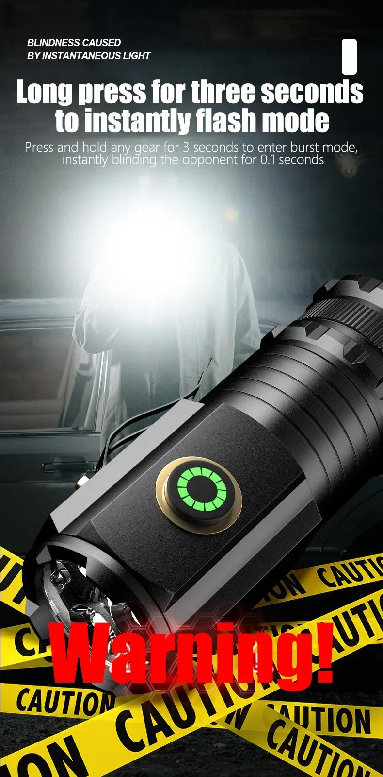 Mini Linterna LED Llavero EDC Táctica para Camping