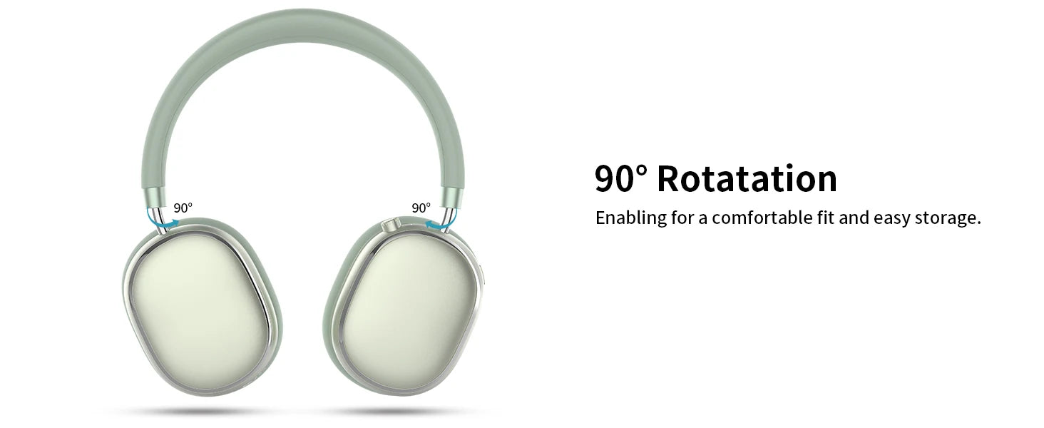 Auriculares híbridos con cancelación activa de ruido con perilla de control 65H de reproducción auriculares sobre la oreja inalámbricos Bluetooth 6,0 Audio de alta resolución