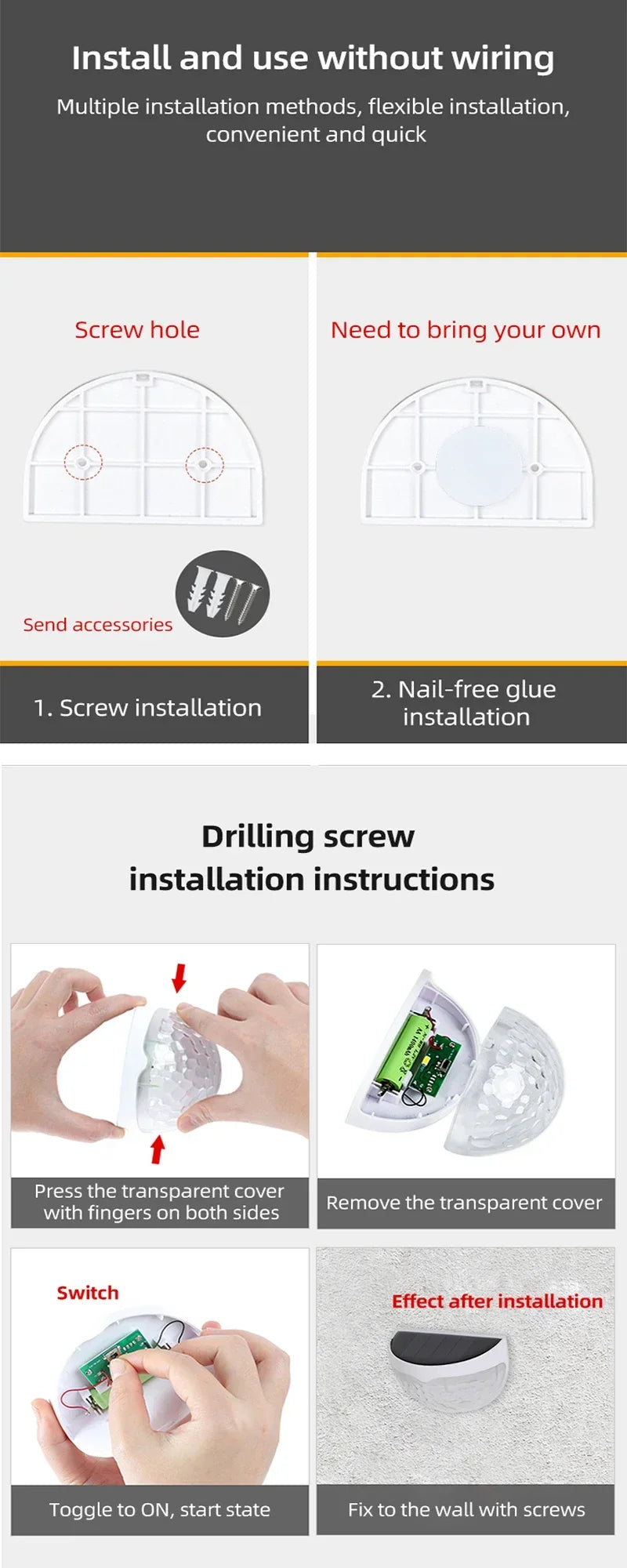 Luz Solar para valla, lámparas de pared impermeables para exteriores, luz de energía para jardín, decoración LED para jardín, paso, Patio, escaleras, 1-24 Uds.