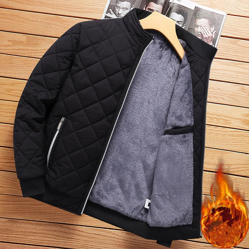 Chaqueta Bomber para Hombre, Forro Polar, Estilo Casual