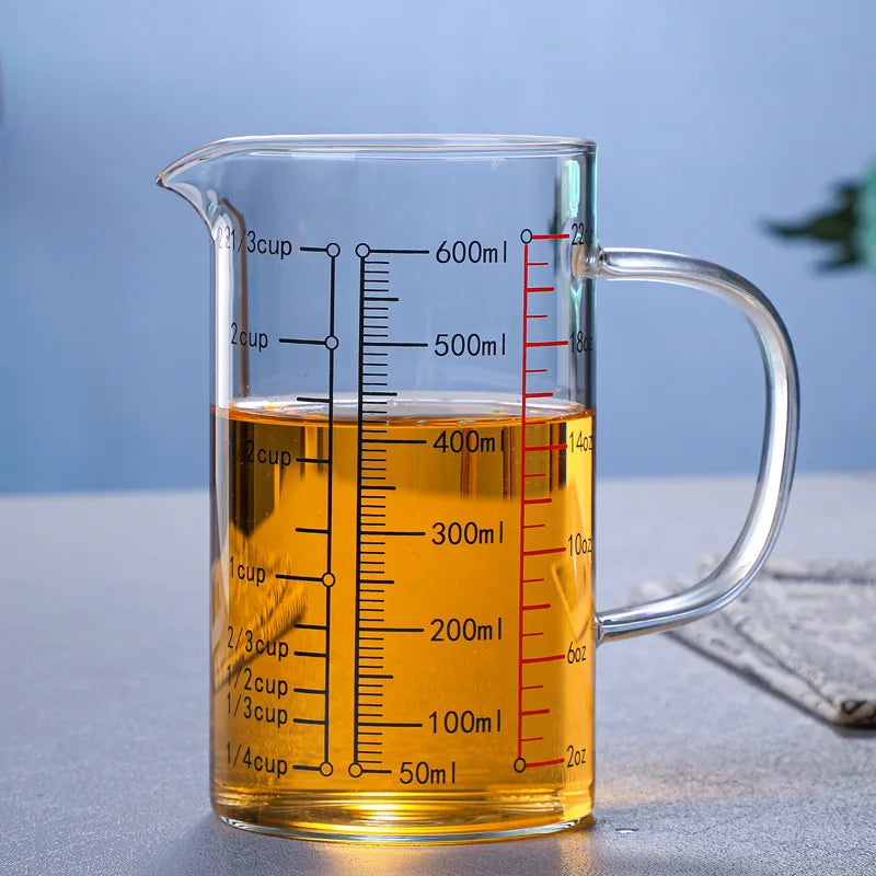 Tazas Medidoras de Vidrio de Borosilicato