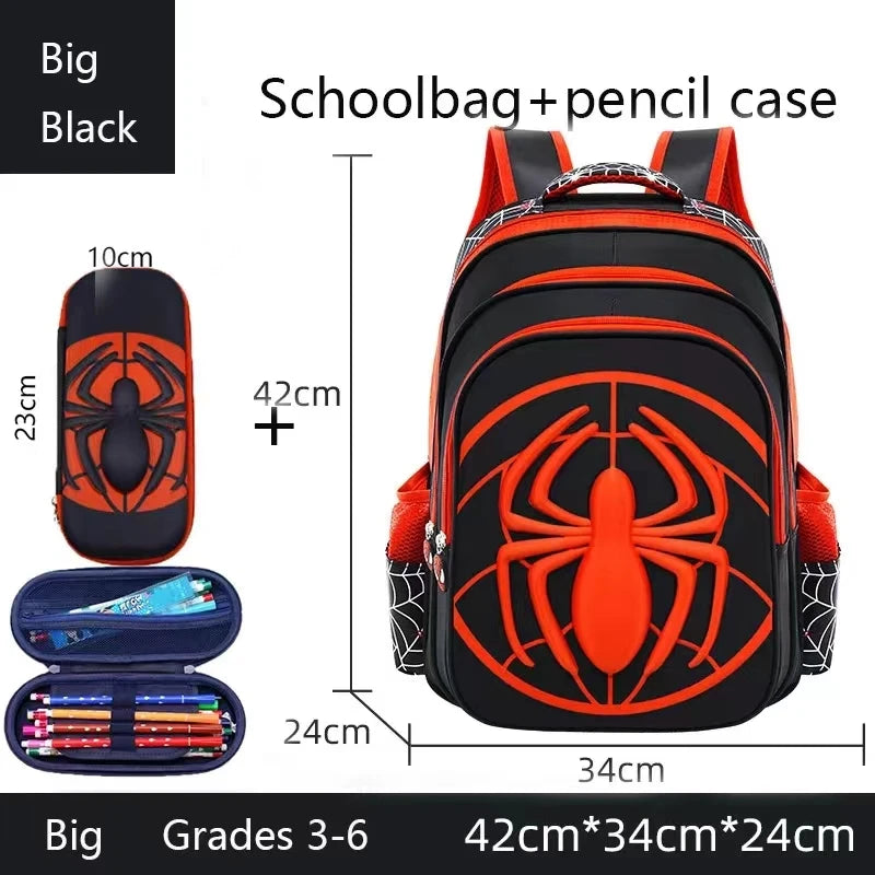 Mochila Escolar para Niños con Patrón de Araña