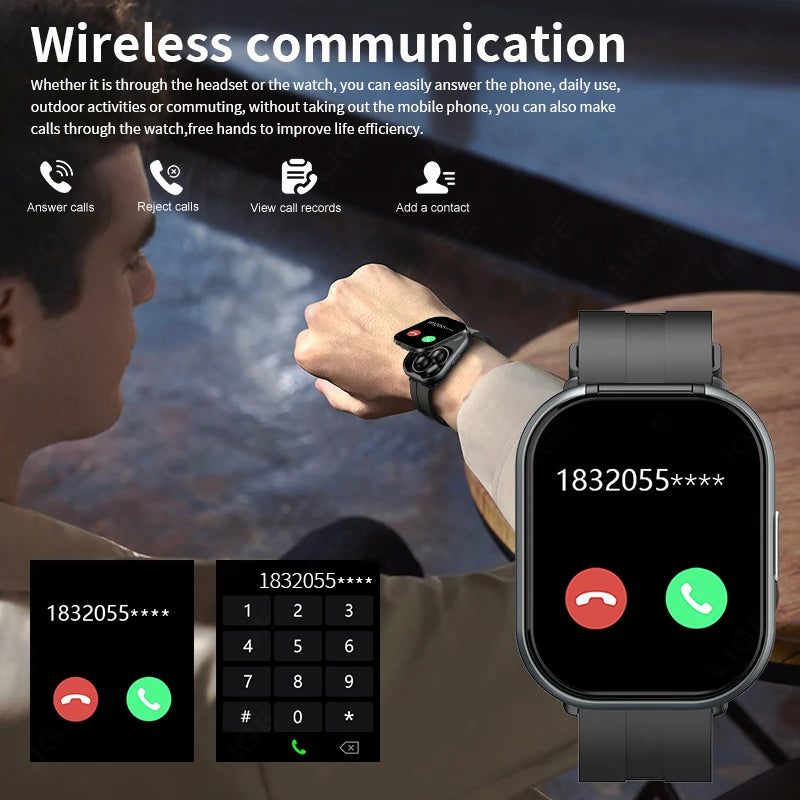 Reloj Inteligente D12 con Auriculares TWS Bluetooth