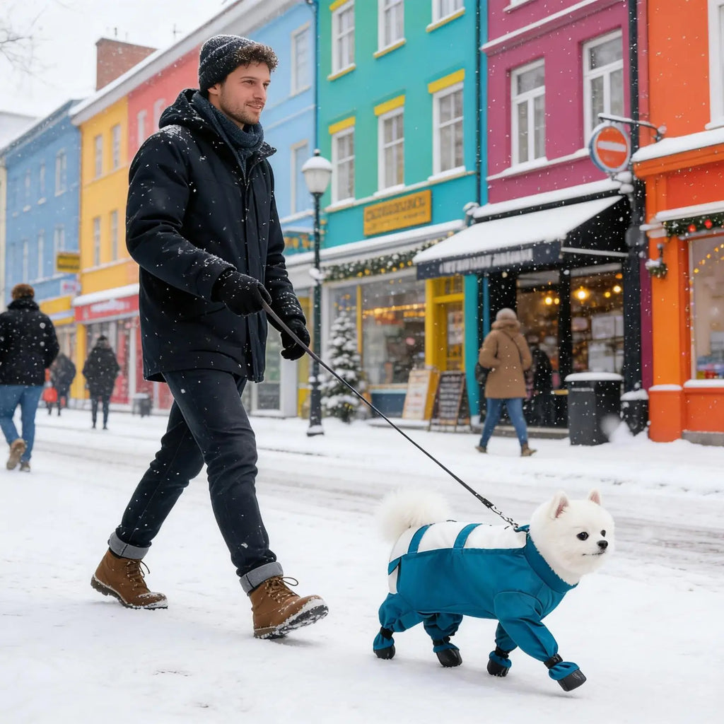 Traje de Nieve para Perro con Botas Incorporadas y Tiras Reflectantes