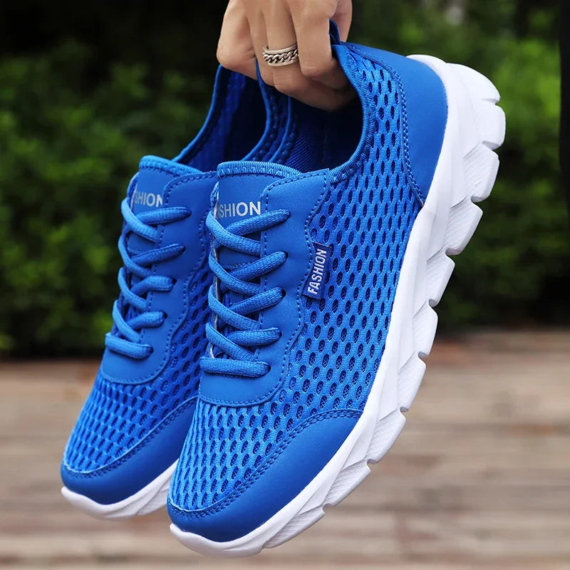 YRZL nuevas zapatillas de correr para hombre, zapatos deportivos transpirables, peso ligero, moda de verano, zapatillas transpirables de talla grande 38-48 para hombre