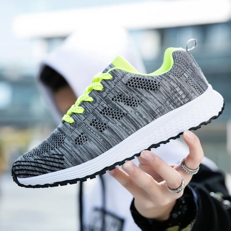 YRZL Zapatillas de deporte para hombre, zapatillas de deporte transpirables de malla cómodas y ligeras a la moda, zapatos deportivos para parejas, zapatos de tenis al aire libre para hombres