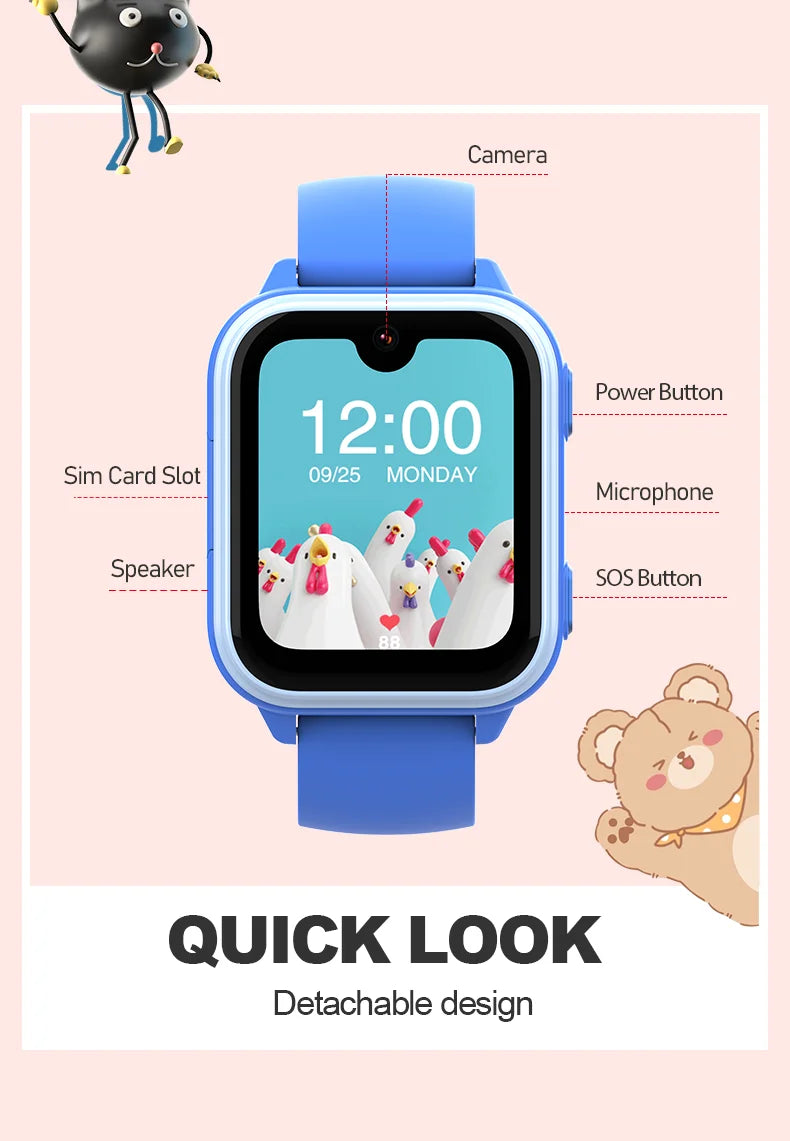 Reloj Inteligente 4G para Niños KT33 con GPS, WiFi y Videollamada