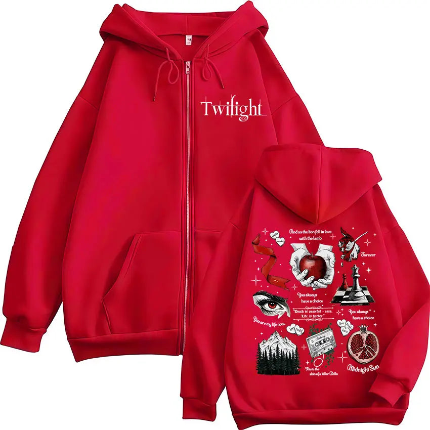 Buzo con Capucha y Cremallera Twilight - Estilo Hip Hop Unisex