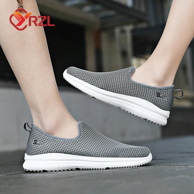 YRZL Zapatillas de deporte para hombre, zapatos informales transpirables Unisex, mocasines de malla antideslizantes para exteriores, zapatos de tenis ligeros a la moda para hombre