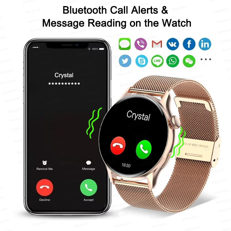 Reloj Inteligente NFC para Mujer con AMOLED, GPS y Llamadas Bluetooth