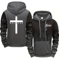 Hoodie con Estampado Cruz para Hombre — Buzo con Capucha Estilo Urbano