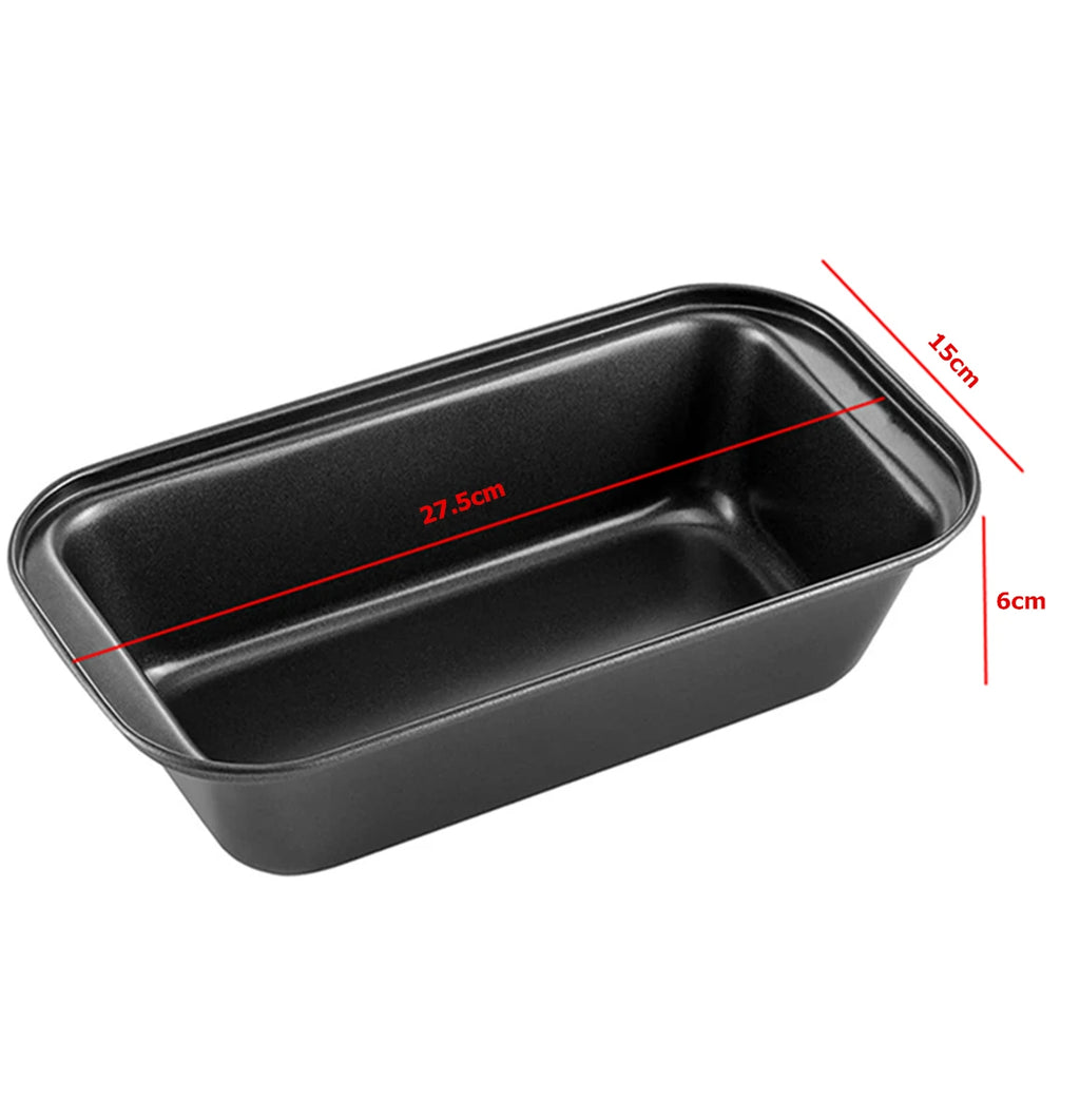 LMETJMA, sartén antiadherente para hornear pan, sartén para pan tostado de acero al carbono, utensilios de cocina rectangulares para hornear para Brownies, pan de carne JT233