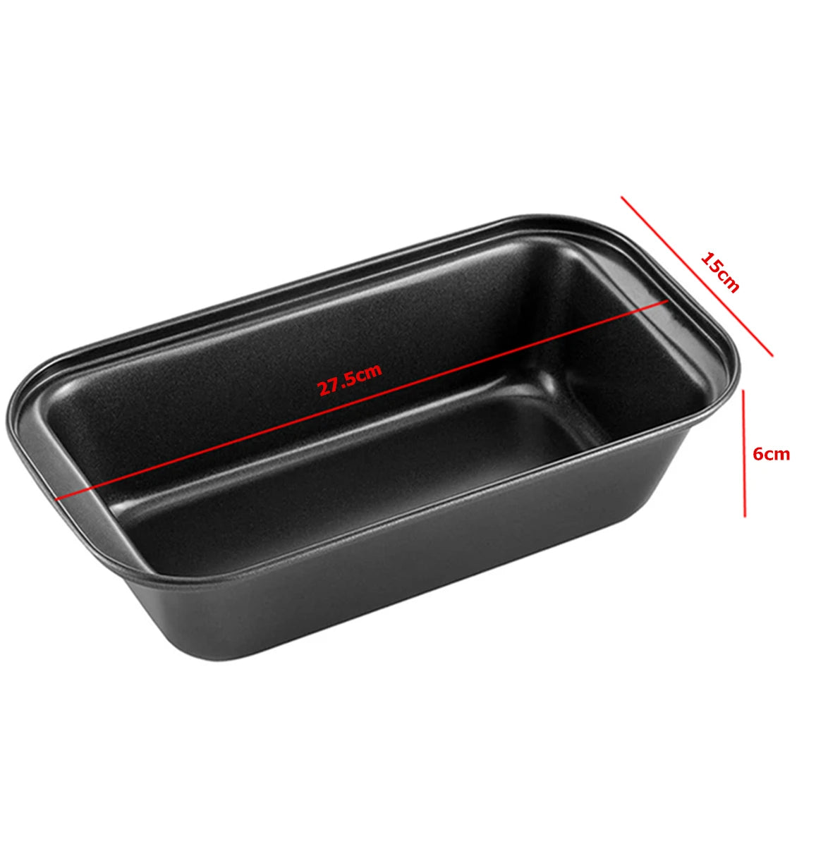 LMETJMA, sartén antiadherente para hornear pan, sartén para pan tostado de acero al carbono, utensilios de cocina rectangulares para hornear para Brownies, pan de carne JT233