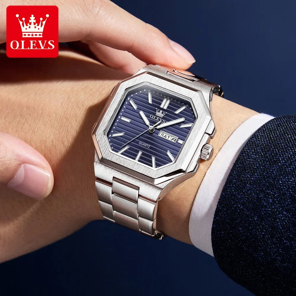 Reloj OLEVS de Cuarzo para Hombre, Resistente al Agua con Fecha y Semana