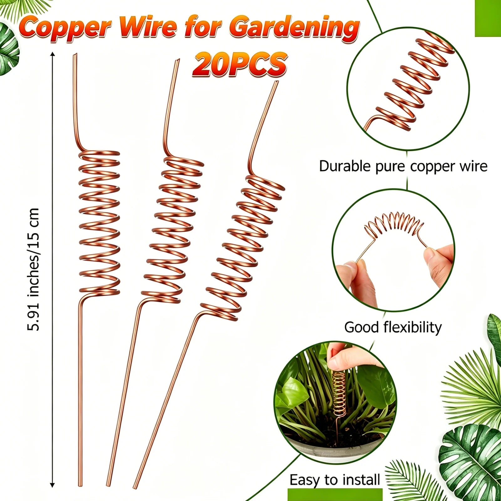 Anillos de Cobre Electrochapado para Soporte de Plantas