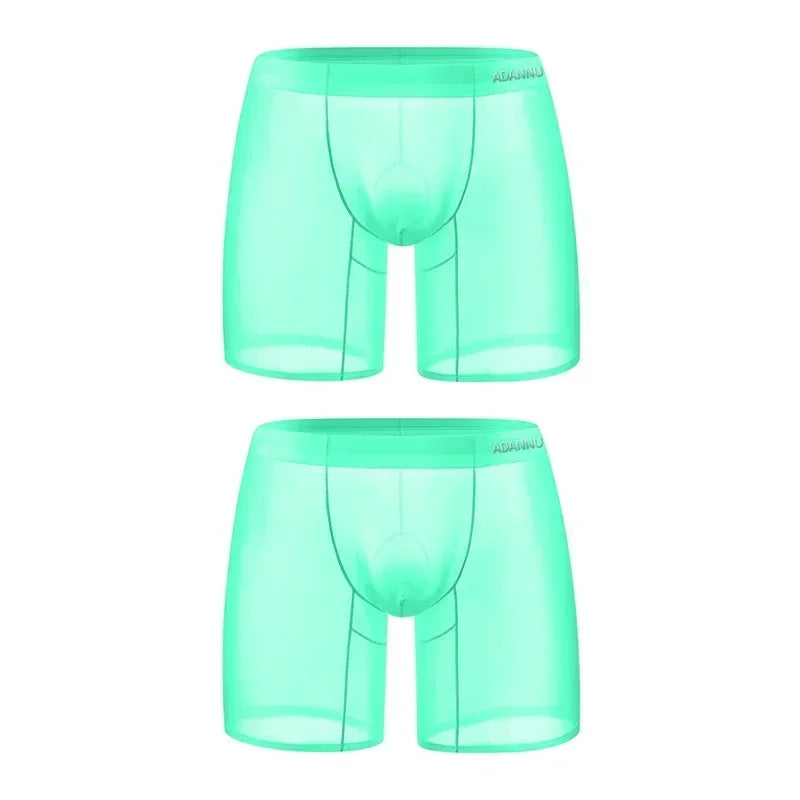 1/2/3 Uds. Ropa interior de seda helada para hombre, Boxer antibacteriano transparente sin costuras, pantalones cortos 0,01 de tela ultrafina, calzoncillos transparentes