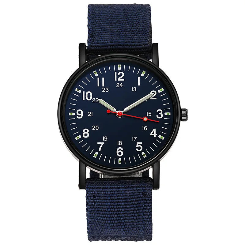 Relojes militares YIKAZE para hombre, relojes deportivos luminosos resistentes a los golpes para hombre, correa de lona, reloj de pulsera Simple de cuarzo para exteriores para hombre