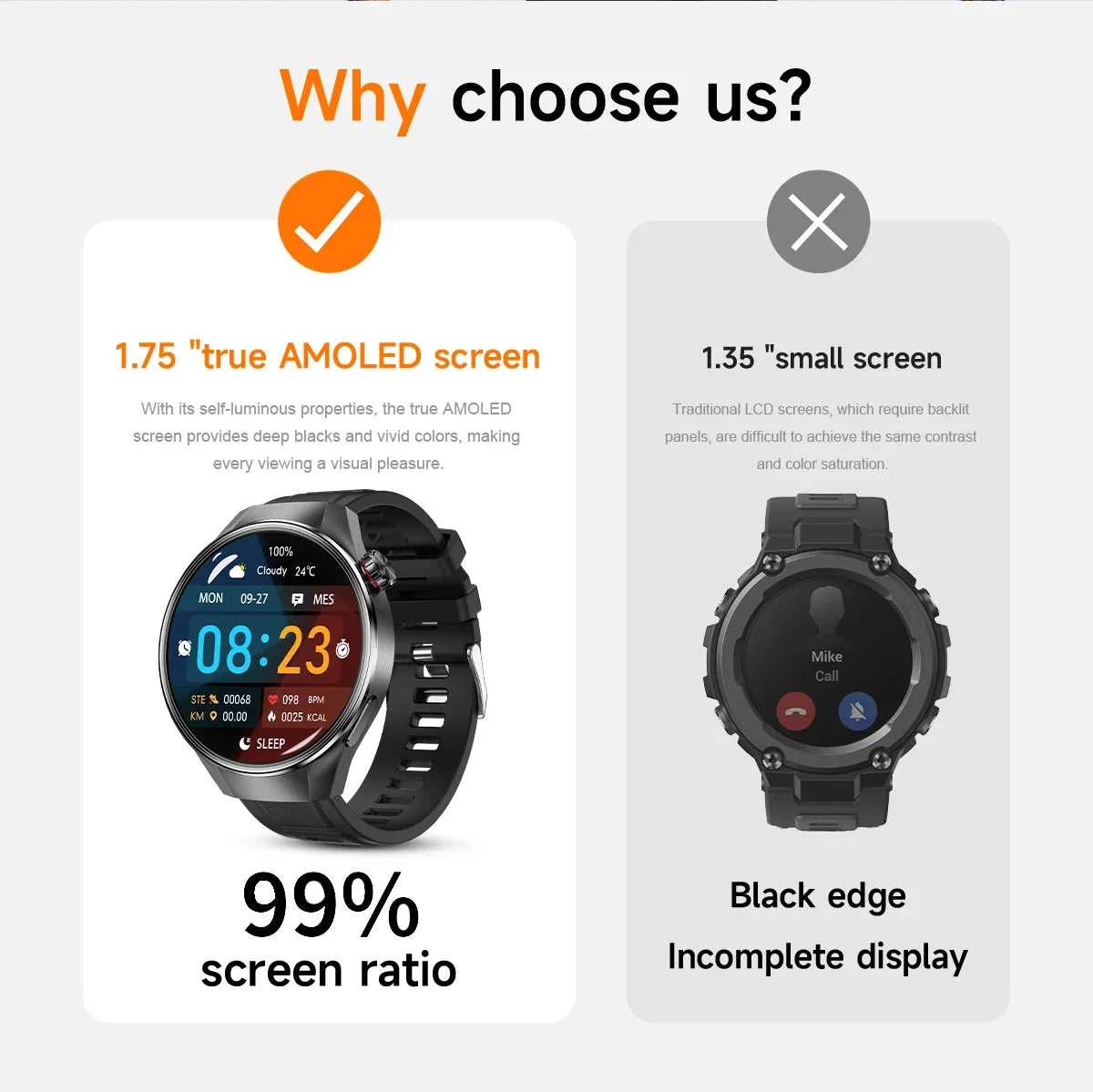 Reloj Inteligente G5 Plus con Pantalla AMOLED, GPS y Llamadas Bluetooth