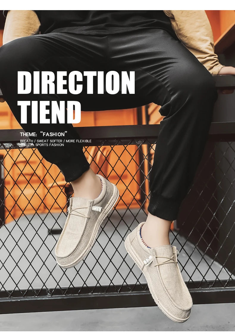 Zapatos informales de marca para hombre, zapatos de lona vaqueros a la moda, zapatos planos transpirables para caminar para hombre, zapatos ligeros de talla grande para exteriores, mocasines