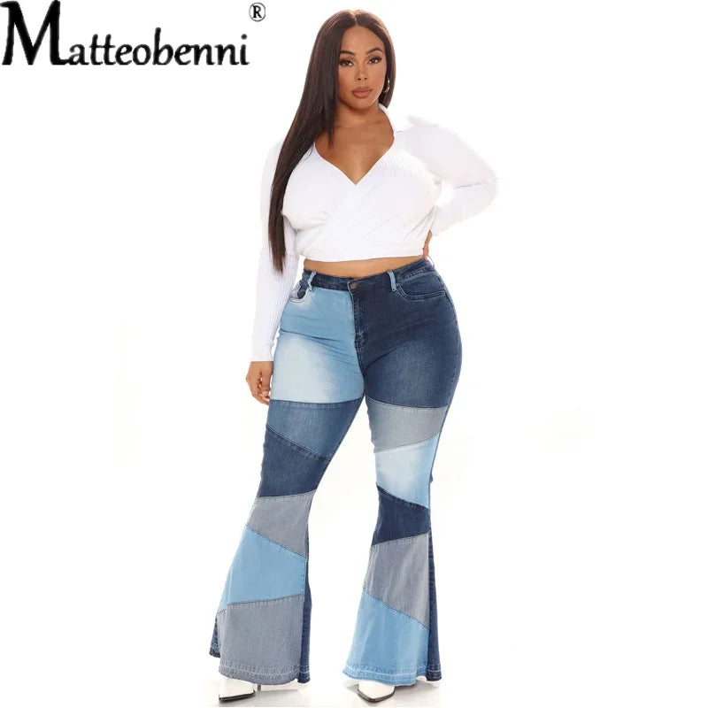 Pantalones Vaqueros Acampanados de Cintura Alta para Mujer