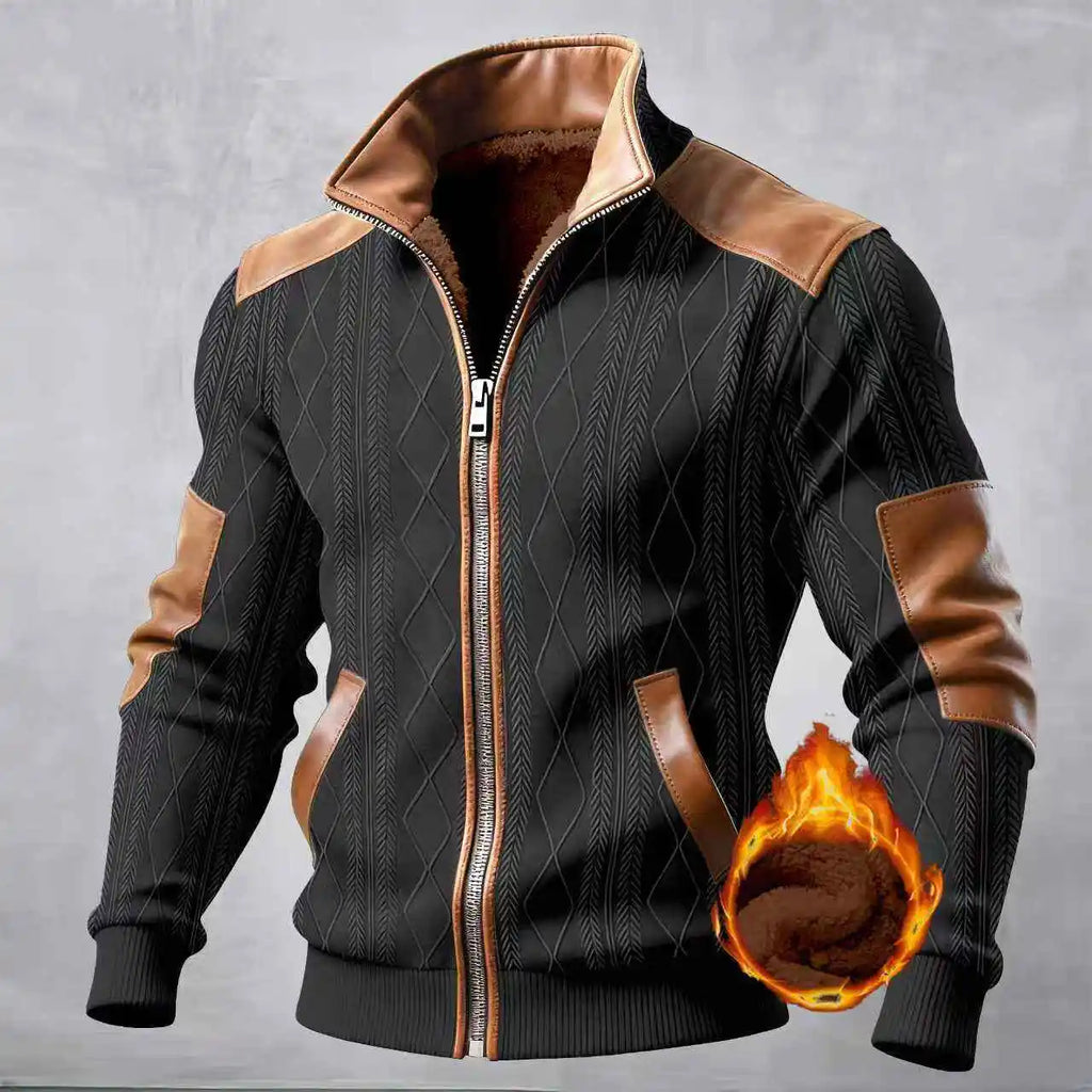 Chaqueta Deportiva para Hombre con Cierre, Resistente al Viento, Gruesa y Cálida