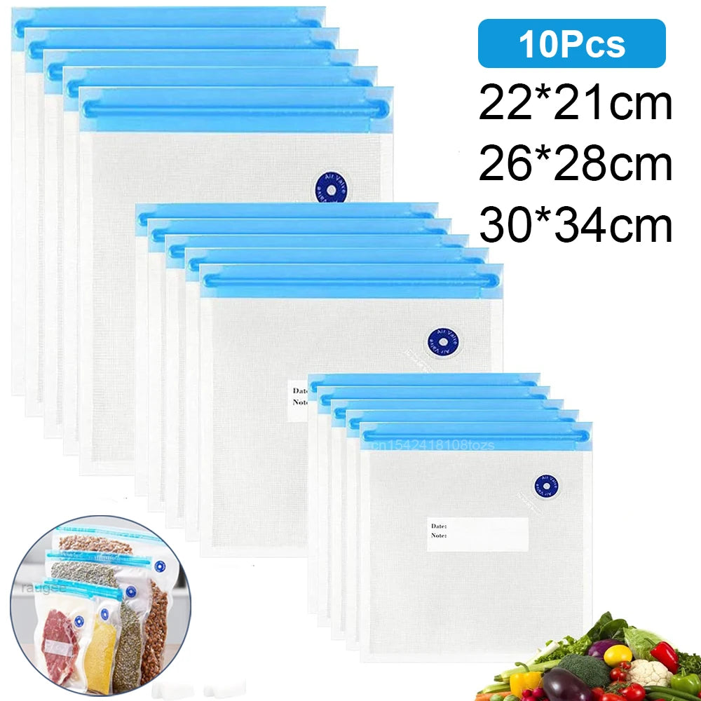 Bolsas de vacío reutilizables para almacenamiento de alimentos sin BPA