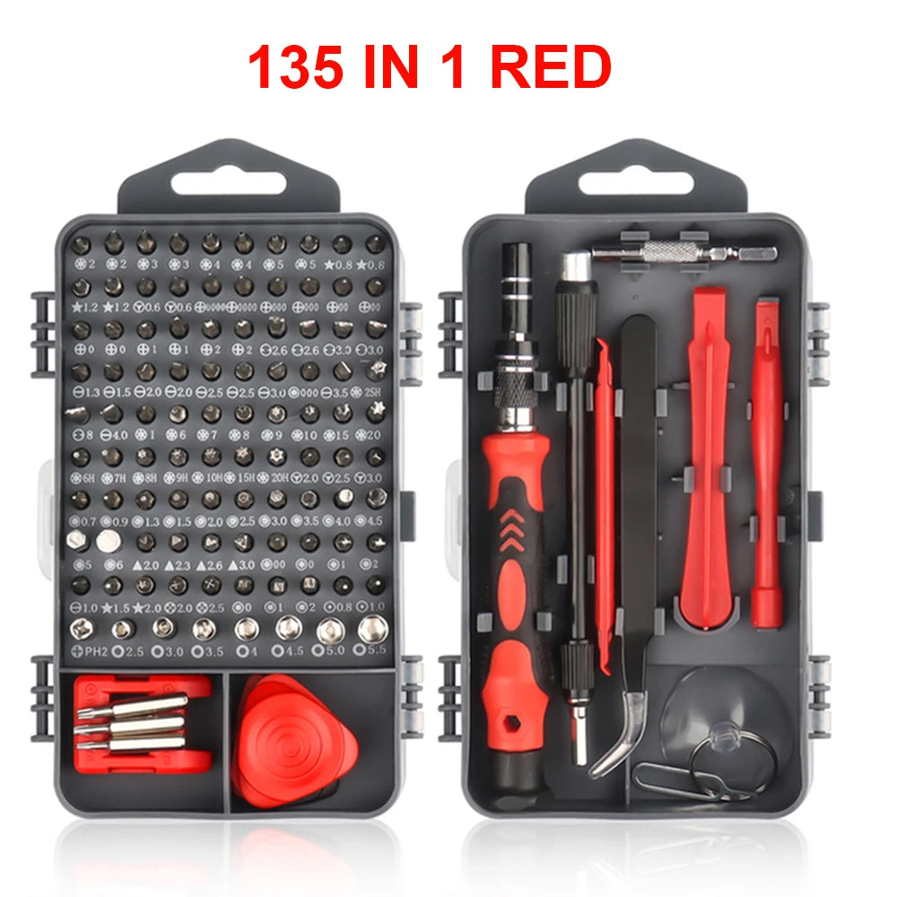 Kit de Destornilladores Magnéticos 140 en 1 Reparación PC
