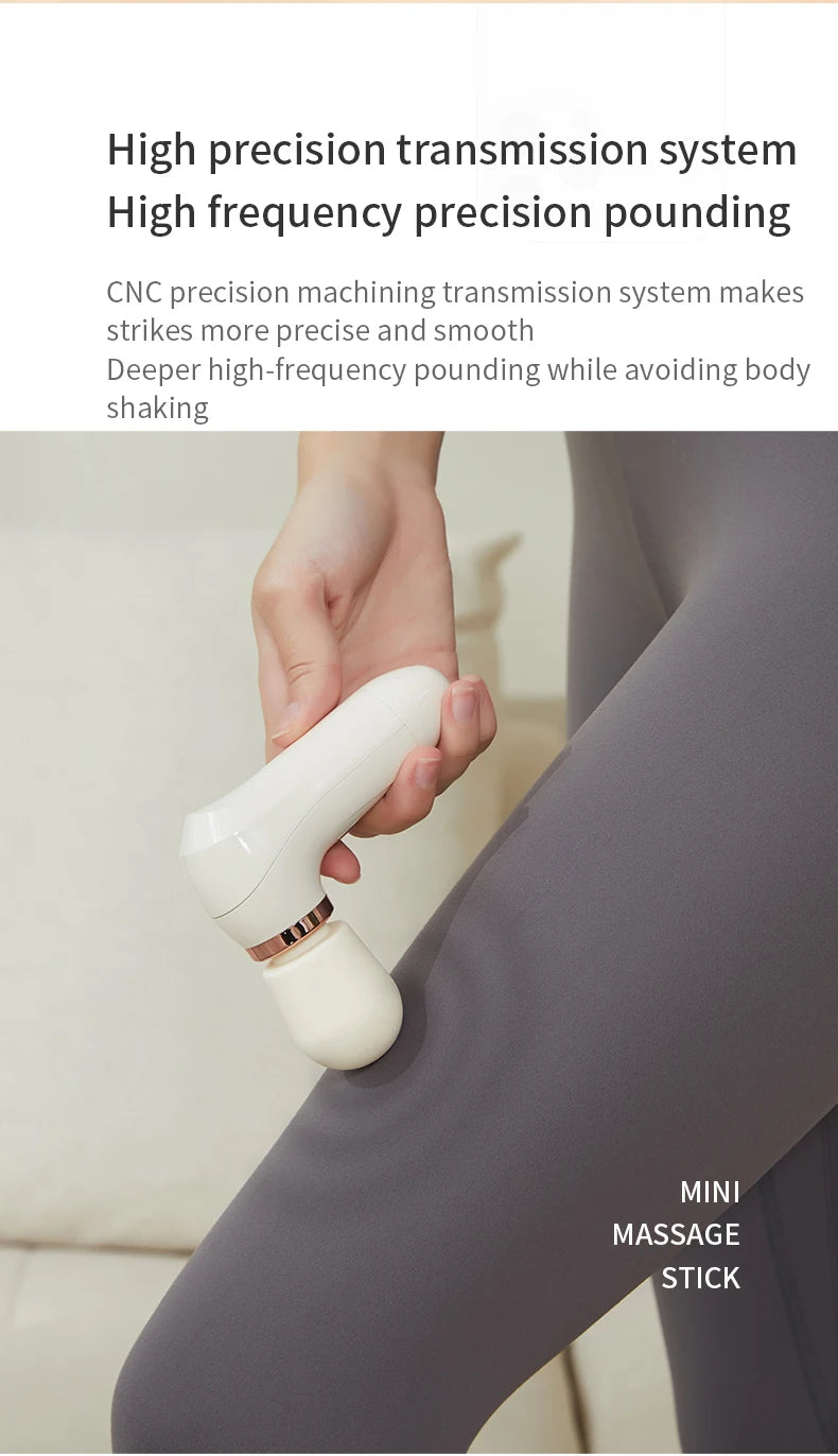 Mini Pistola de Masaje, Masajeador de Vibración Portátil, 5 Velocidades Ajustables, Pistola de Masaje Fascial para Relajación Muscular de Cuerpo Completo